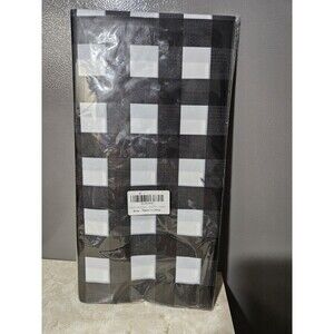 3Pack Plastic Table Cloth Disposable Black & White Checkered Tablecloth 54x108in
